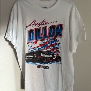 Men’s XL White RCR NASCAR Austin Dillion Athleisure, Casual Shirt Sleeve T-Shirt